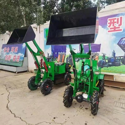 小型装载机四驱农用小铲车垃圾推土机养殖场 柴油铲车抓草机图5