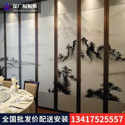 定制酒店活动隔断折叠门饭店包厢隔墙屏风宴会厅高隔断厂家包安装图3