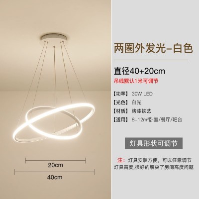 【批发】餐厅吊灯简约现代客厅餐桌吧台灯创意网红ins北欧环形圈图4