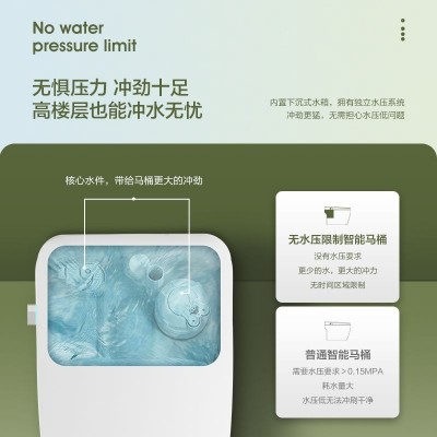 英歌尼斯卫浴智能马桶一体式无水箱即热坐便 全自动智能座便器图2