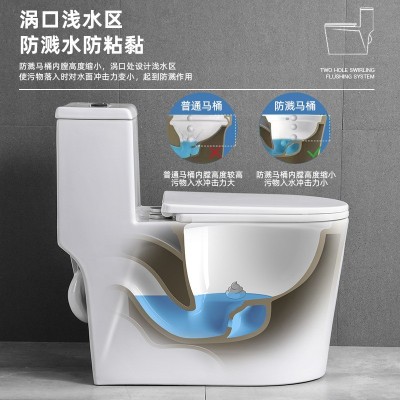 广东曼高卫浴 微晶釉8.0大管道家用普通虹吸马桶 静音防溅坐便器图3