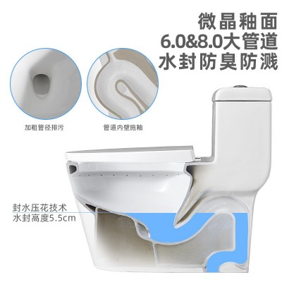 广东曼高卫浴 微晶釉8.0大管道家用普通虹吸马桶 静音防溅坐便器图4