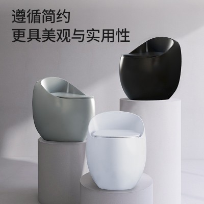新款蛋形马桶家用小户型防臭彩色座便器旋涡式大口径虹吸式坐便器图3