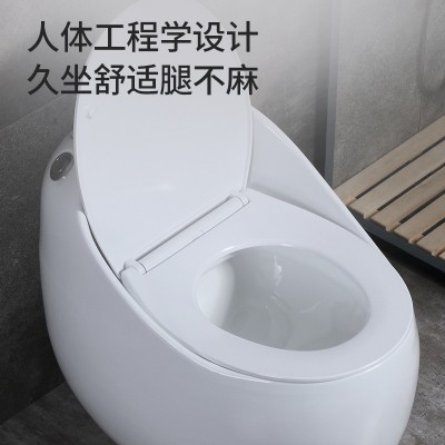 新款蛋形马桶家用小户型防臭彩色座便器旋涡式大口径虹吸式坐便器图4