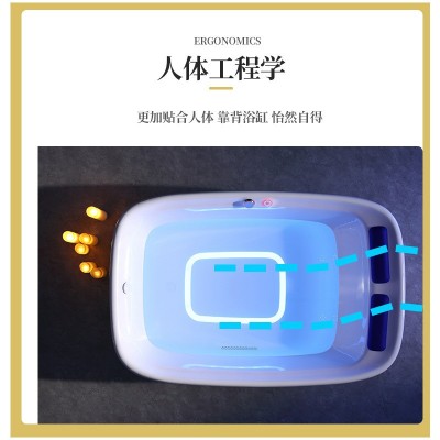 批发酒店独立式亚克力浴缸现代简约按摩浴缸智能恒温冲浪浴缸图4