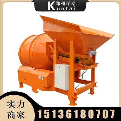 现货大方量移动式滚筒搅拌机 铲车上料快速固定料斗 混凝土搅拌机图4