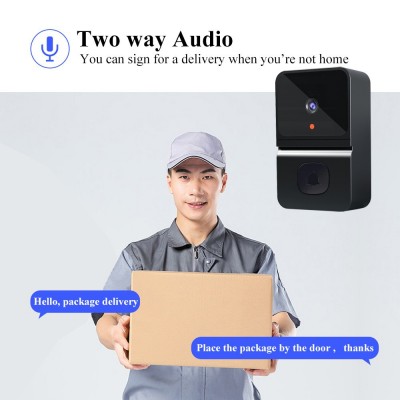 厂家直供跨境可视门铃WiFi家用摄像头APP 远程控制迷你黑色充电款图5