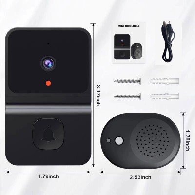 厂家直供跨境可视门铃WiFi家用摄像头APP 远程控制迷你黑色充电款图4