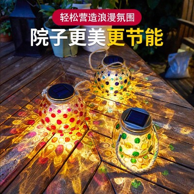 led太阳能玻璃球灯 新款梅森罐灯 户外庭院装饰光影挂灯 太阳能灯图3