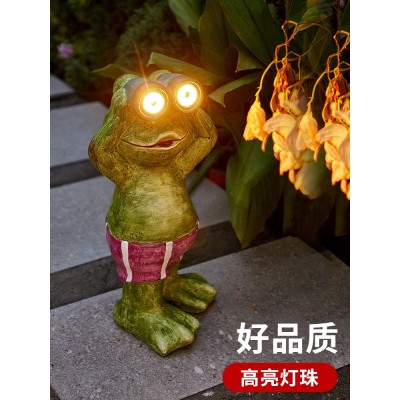 新款太阳能灯户外庭院装饰摆件猫咪灯阳台花园布置防水青蛙景观灯图4