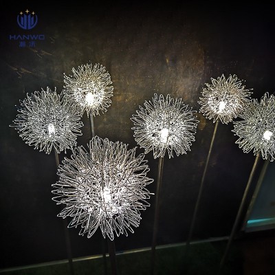 led铝丝蒲公英地插灯户外防雨太阳能球灯景观亮化工程庭院草坪灯图3