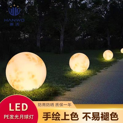 led月球灯户外花园庭院灯防雨太阳能玻璃纤维钢草坪灯吊灯景观灯图3