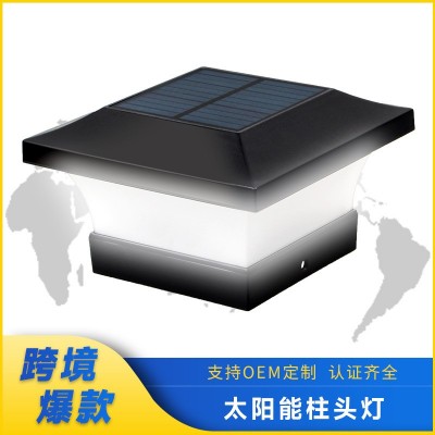 亚马逊跨境太阳能柱头灯户外防水花园栅栏别墅门柱庭院围墙灯图2