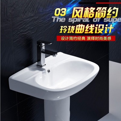 厂家卫浴立柱盆家用洗脸盆卫生间陶瓷洗手盆工程水龙头柱盆批发图3