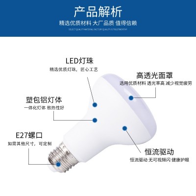 LED节能球泡灯跨境 大功率室内照明恒流驱动E27/E14蘑菇灯R球泡灯图4