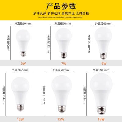 led灯泡塑包铝节能灯e27螺口/b22卡口家用超亮球泡灯厂家批发图3
