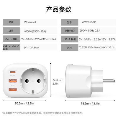 批发德标德规转换插头欧规转接头德法式PD20W快充欧规壁插插座图5