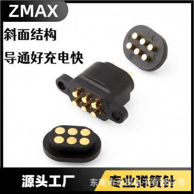 公母座充电针触点方便产品固定带锁耳式弹簧顶针POGOPIN连接器图3