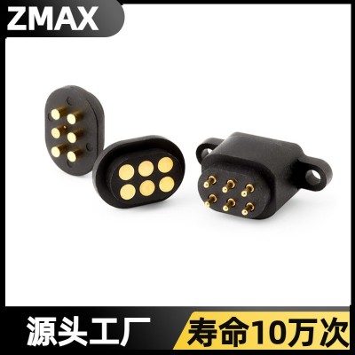公母座充电针触点方便产品固定带锁耳式弹簧顶针POGOPIN连接器图5