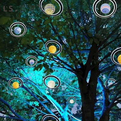 led户外星球吊灯广场商业街道灯光美陈布置灯节日树木亮化装饰灯图2