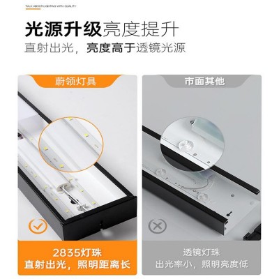 方通灯led办公灯长条灯办公室超市店铺商用铝吊线灯条形吊灯定制图3