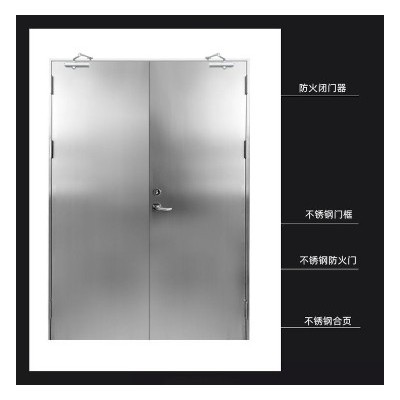 艺盾门窗 不锈钢防火门 常开式常闭式耐火门 规格齐全图3