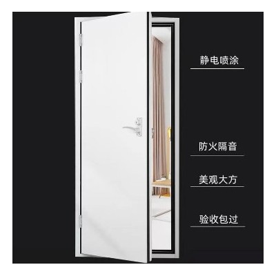 钢质隔音门 防火密封门 木纹转印消声门 简约新颖静音平开门定制图2
