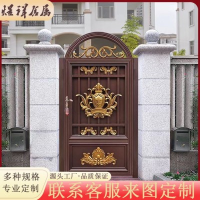 煜祥新中式铝艺铁艺庭院大门入户门别墅大门乡村院子大门家庭大门图2