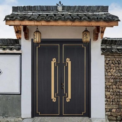 工厂直销中式入户铜大门定制农村住宅入户门订制家用双开别墅铜门图2