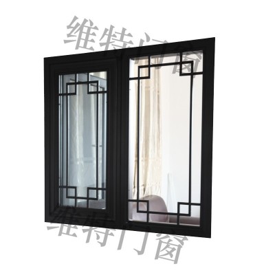 厂家直销中式隔音平开门窗 118窗纱一体断桥铝合金门窗 民宿别墅图2