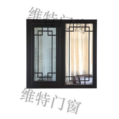 厂家直销中式隔音平开门窗 118窗纱一体断桥铝合金门窗 民宿别墅图5