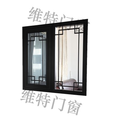 厂家直销中式隔音平开门窗 118窗纱一体断桥铝合金门窗 民宿别墅图4