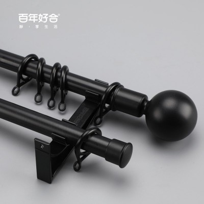 德裕罗马杆窗帘杆单杆双杆侧装加厚锰钢合金配件静音窗帘轨道批发图3