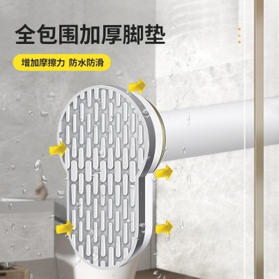 免打孔伸缩杆晾衣杆阳台卫生间浴帘杆撑杆免打孔多功能窗帘杆罗马图5