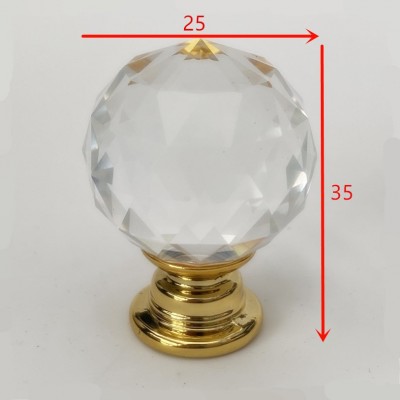 水晶钻石 30mm 单孔 旋钮拉手 现代欧式门把手 厂家批发直销图3