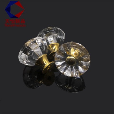 亚克力单孔锌合金拉手抽屉橱柜门房莲花型把手透明水晶铆钉拉手图2