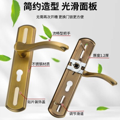 房门锁通用型单舌双舌锁5058款免改孔门把手欧式快装门锁执手锁具图2