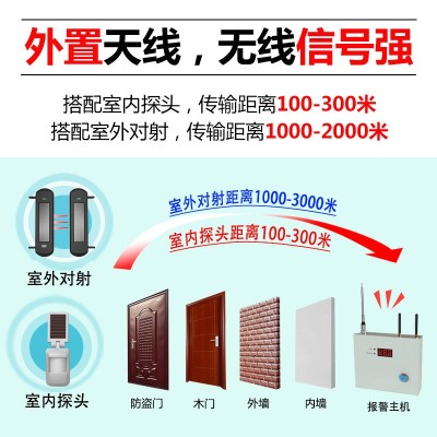 黑铁砖家用店铺开门报警器无线红外报警探测器门窗防盗无线报警器图4