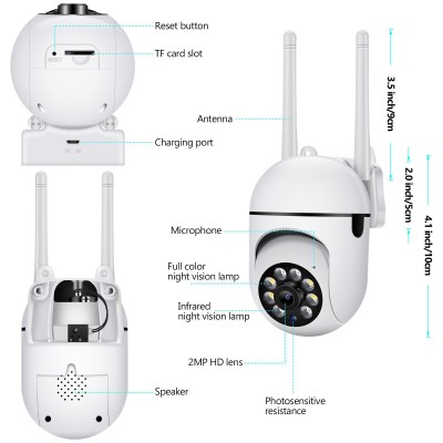 监控球机无线监控摄像头室内小球机智能网络wifi家用监控器摄像机图5