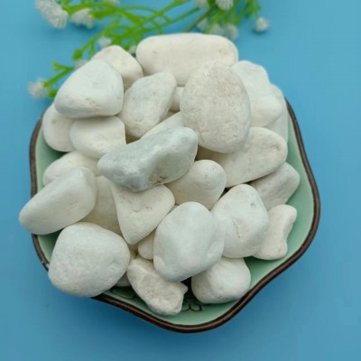 现货供应白色石子园林造景用白色鹅卵石机制白石子园艺白石子图2