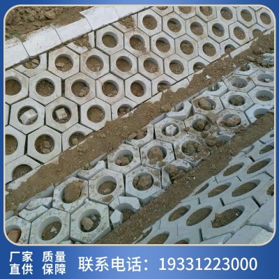 天津护坡砖厂家 混凝土预制六角护坡砖 空心六棱块 六边形植草砖图4