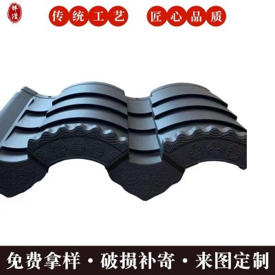 仿古建材小青瓦高分子仿古瓦筒瓦一体屋面瓦仿古瓦别墅屋檐树脂瓦图2