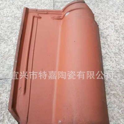 厂家直销宜兴琉璃瓦西班牙瓦红色瓦 陶土瓦屋面装饰瓦陶瓷瓦 土瓦图3