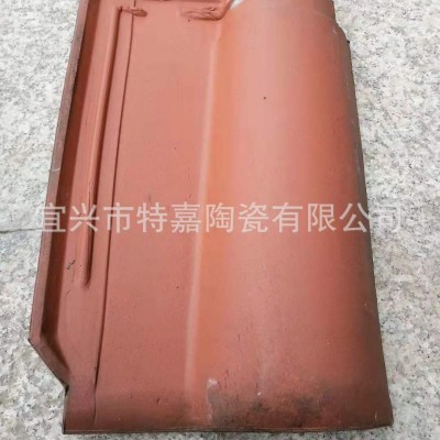 厂家直销宜兴琉璃瓦西班牙瓦红色瓦 陶土瓦屋面装饰瓦陶瓷瓦 土瓦图2