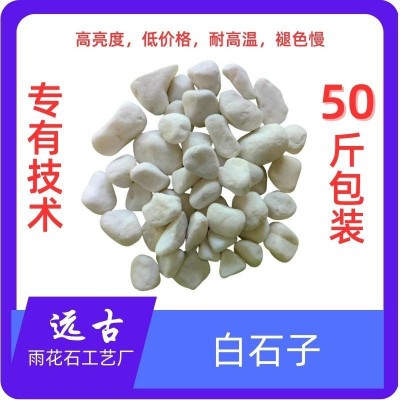 50斤白色石子石头大鹅卵石庭院铺路铺地小白石花园造景景观白石子图3