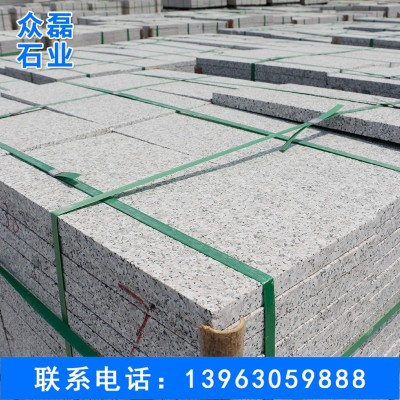 花岗岩石芝麻灰火烧面石材 户外广场道路地铺砖青石烧麻面工程板图4