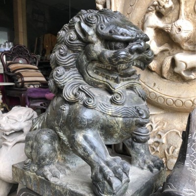 青玉石 石雕 石材 石狮子图4