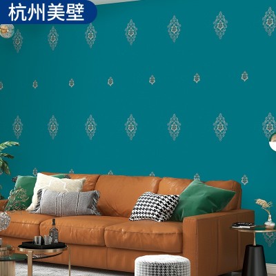 工厂批发经典大提花北欧刺绣墙布客厅家用卧室加厚轻奢高端壁布图3