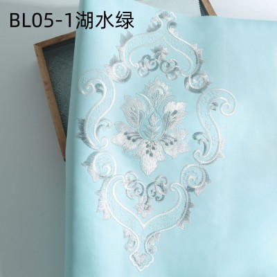 工厂批发经典大提花北欧刺绣墙布客厅家用卧室加厚轻奢高端壁布图5