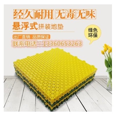 运动地板篮球场羽毛球场室外幼儿园悬浮地板批发 学校操场塑料地胶图3